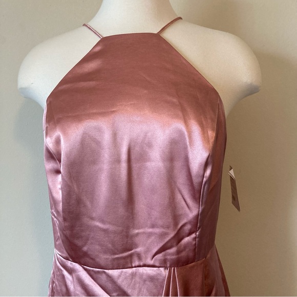 After Six NWT Halter Midi Draped Tulip Skirt Desert Rose Dress Size 12 - Picture 5 of 9